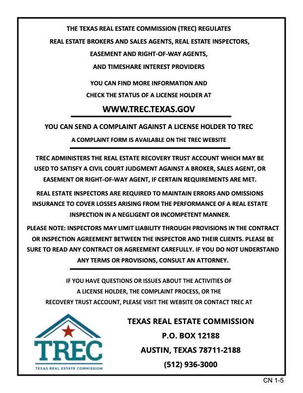 TREC Consumer Protection Notice